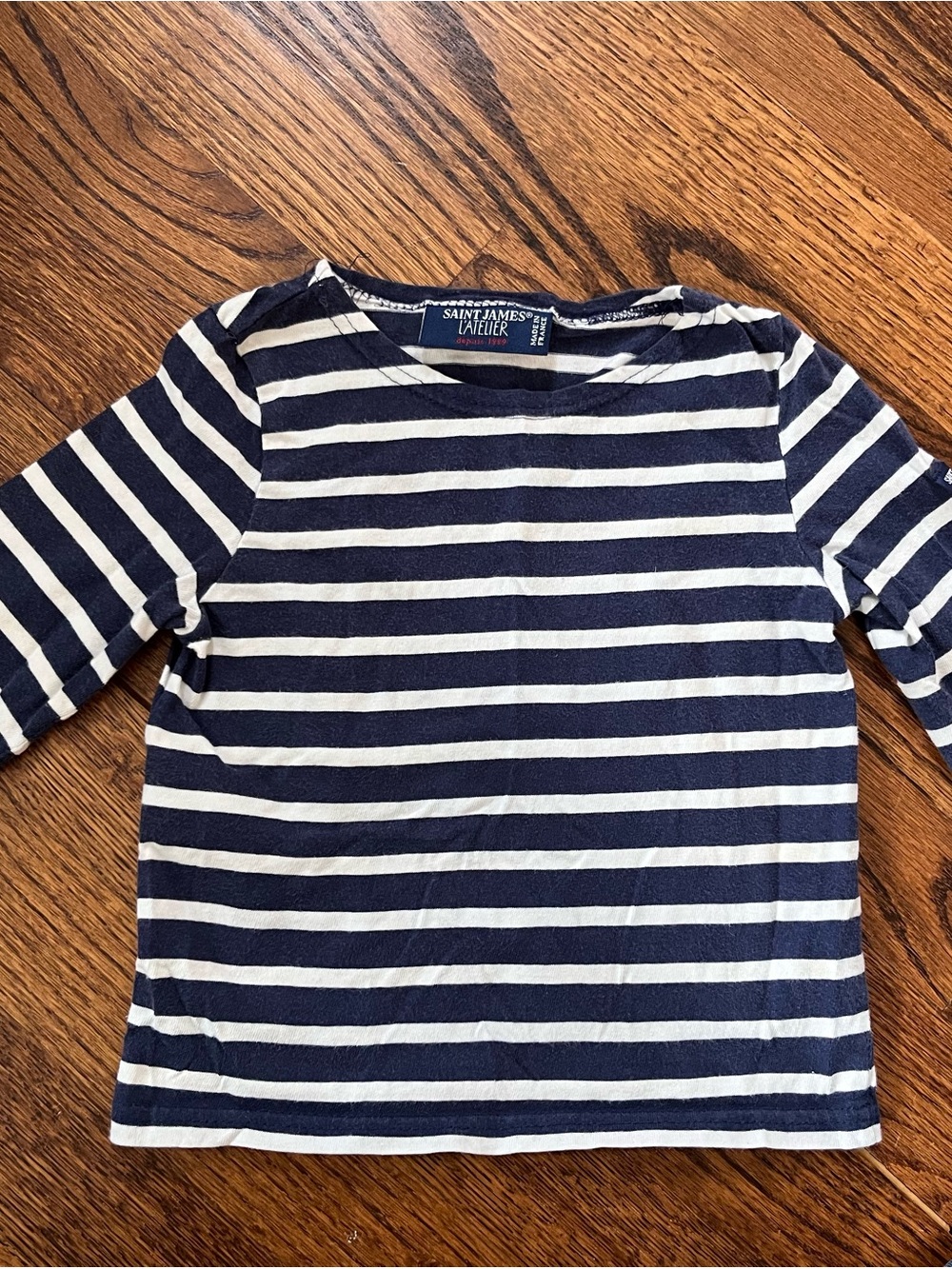 Saint James Navy and White Breton Stripe Long Sleeve Top